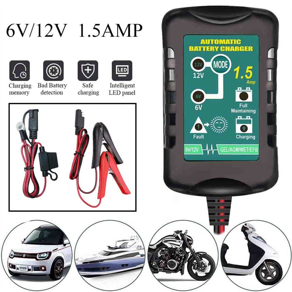 Automatic Battery Charger Maintainer Motorcycle Trickle Float Fits Tender 6V 12V