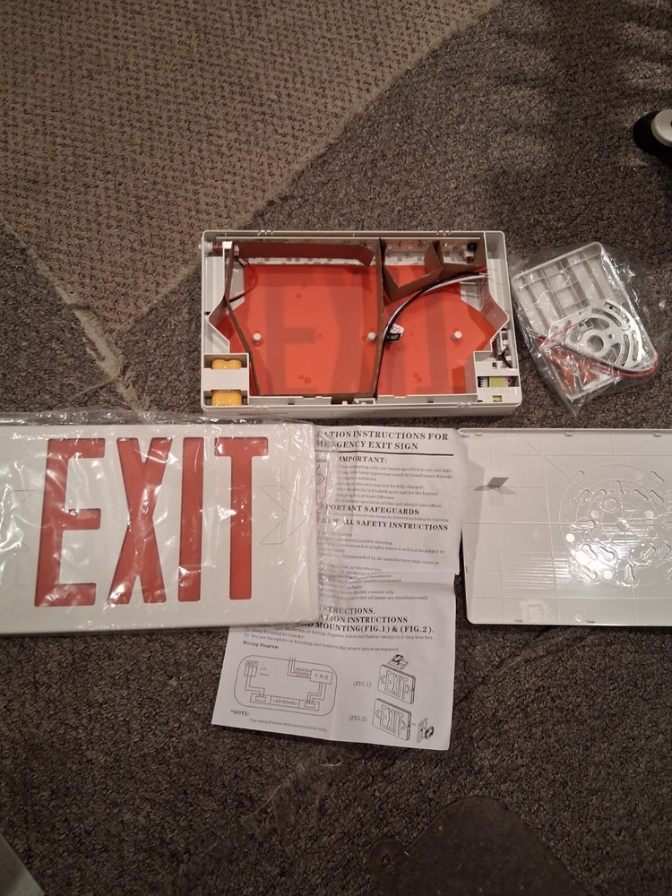 2-Pack LED Emergency EXIT Sign with Double Face and Back Up Batteries