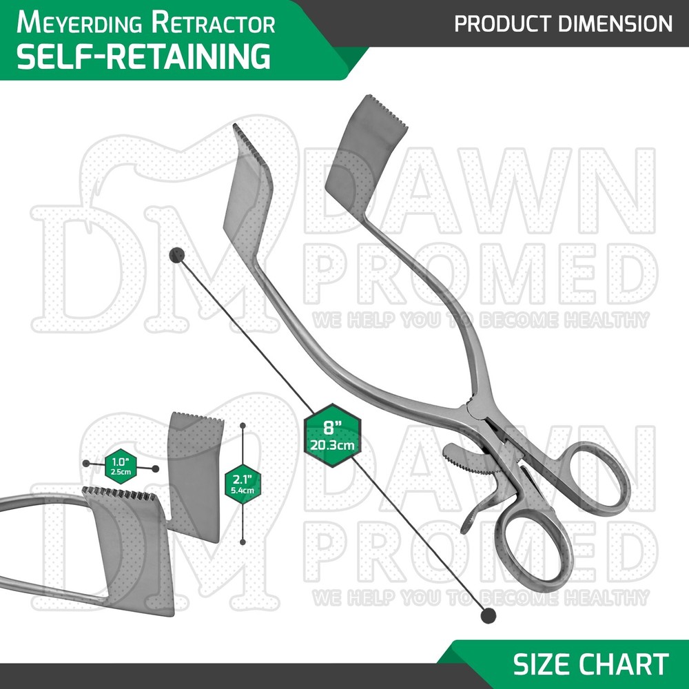 4 Pcs Meyerding Self-Retaining Laminectomy Retractor 8" Different Blades Set