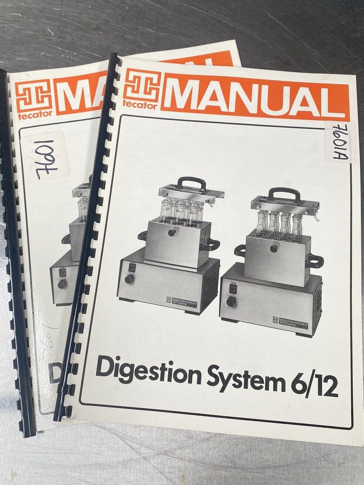 Tecator Digestion System 6/12 - Users Manual /Instructions Book