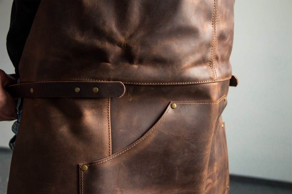 Adjustable Brown Leather Work Apron BeaverCraft AP2X