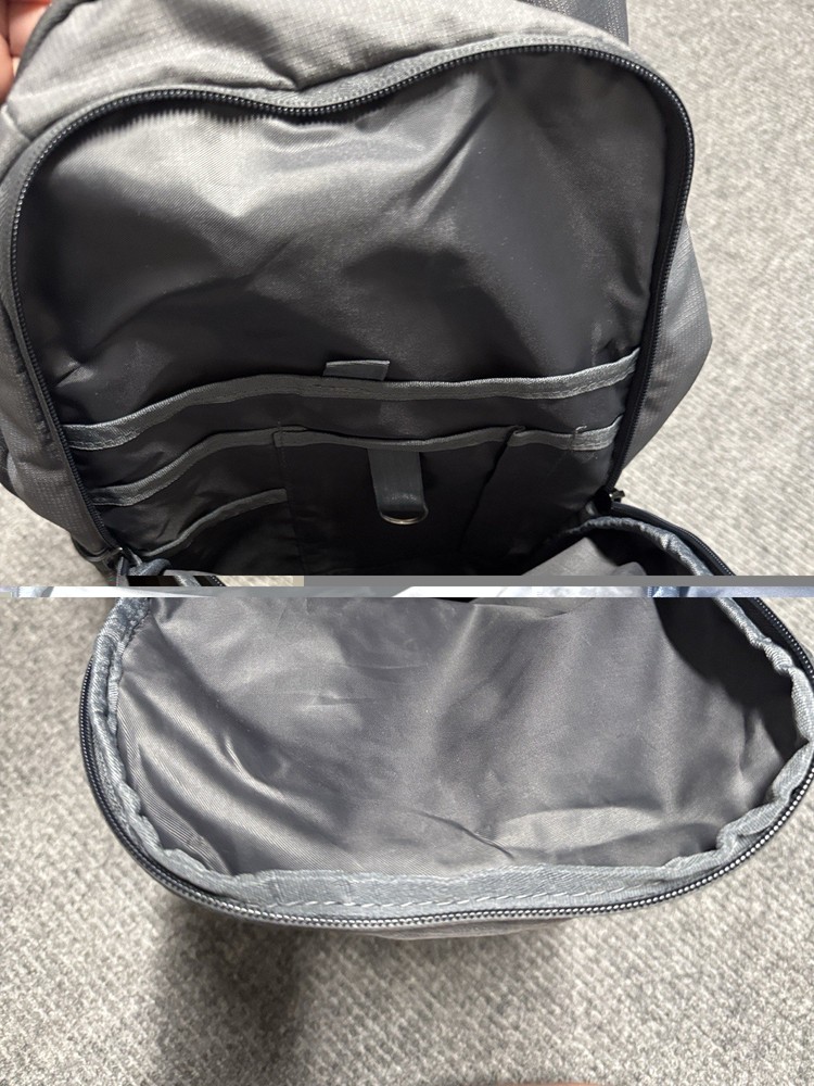 Quest 2L Hydration Backpack Gray/Black Zip Adjustable Straps 2 Pockets