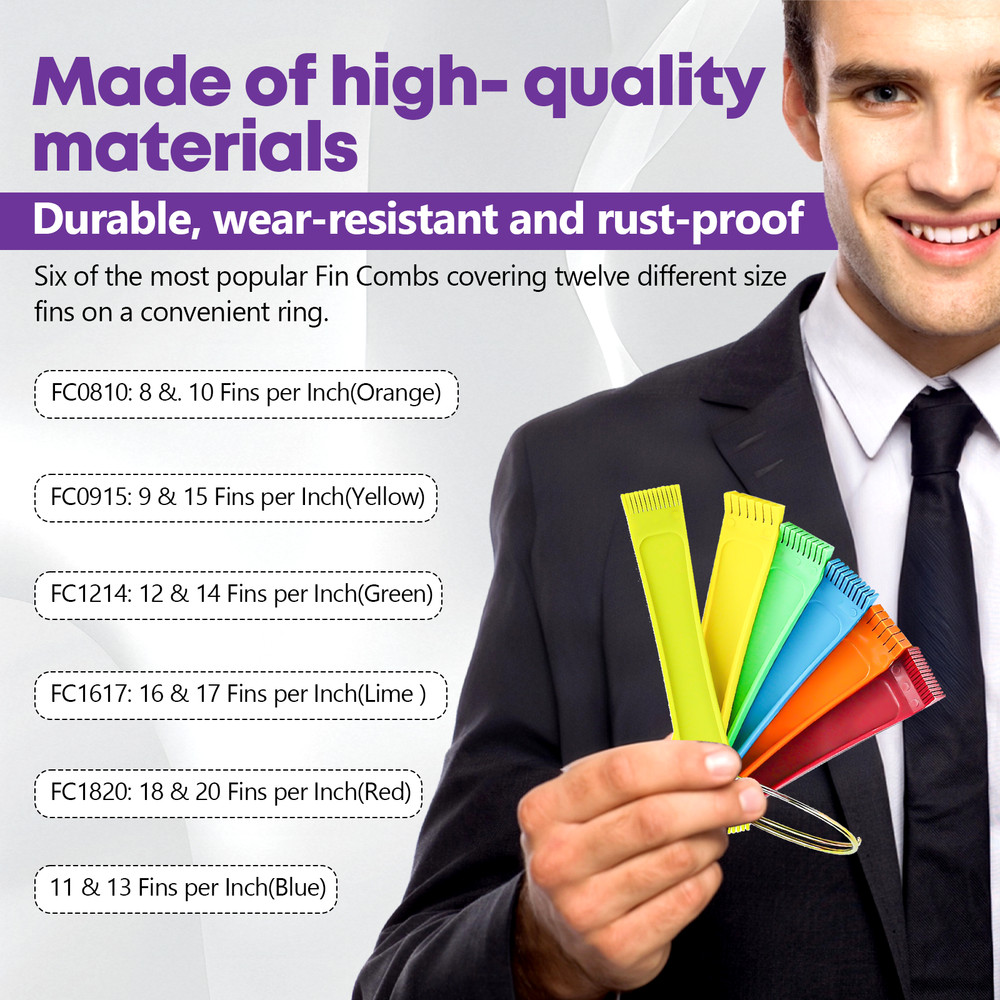 FCR6 Fin Comb Set – Plastic Radiator & Condenser Fin Straightener Tool Kit US