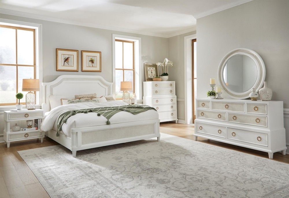 Switchgrass King Mansion Bed - White