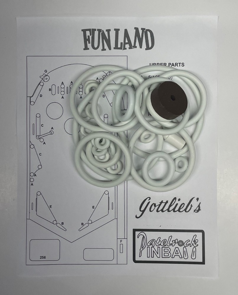 1968 Gottlieb Fun Land Pinball Machine Rubber Ring Kit