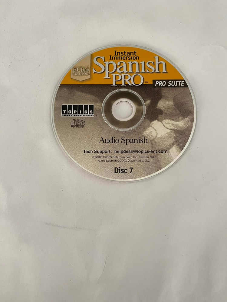 Instant Immersion Spanish Pro Suite DISC 7 ONLY , CD-ROM - PC - Replacement Disc