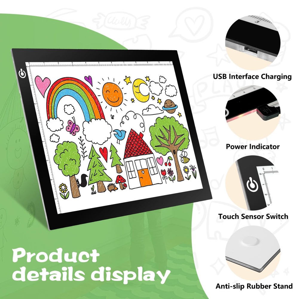 9x12 Inch Light Pad, Ultra-Thin USB Powered Bright Light up Adjustable Light ...