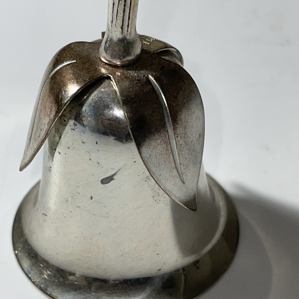 Vintage Silver Plated Table Bell Rose Shaped - S1011