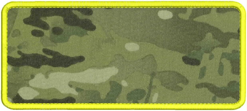 Blank Embroidery Patch 4x10'' VELCR@ ON BACK YELLOW ON MULTICAM