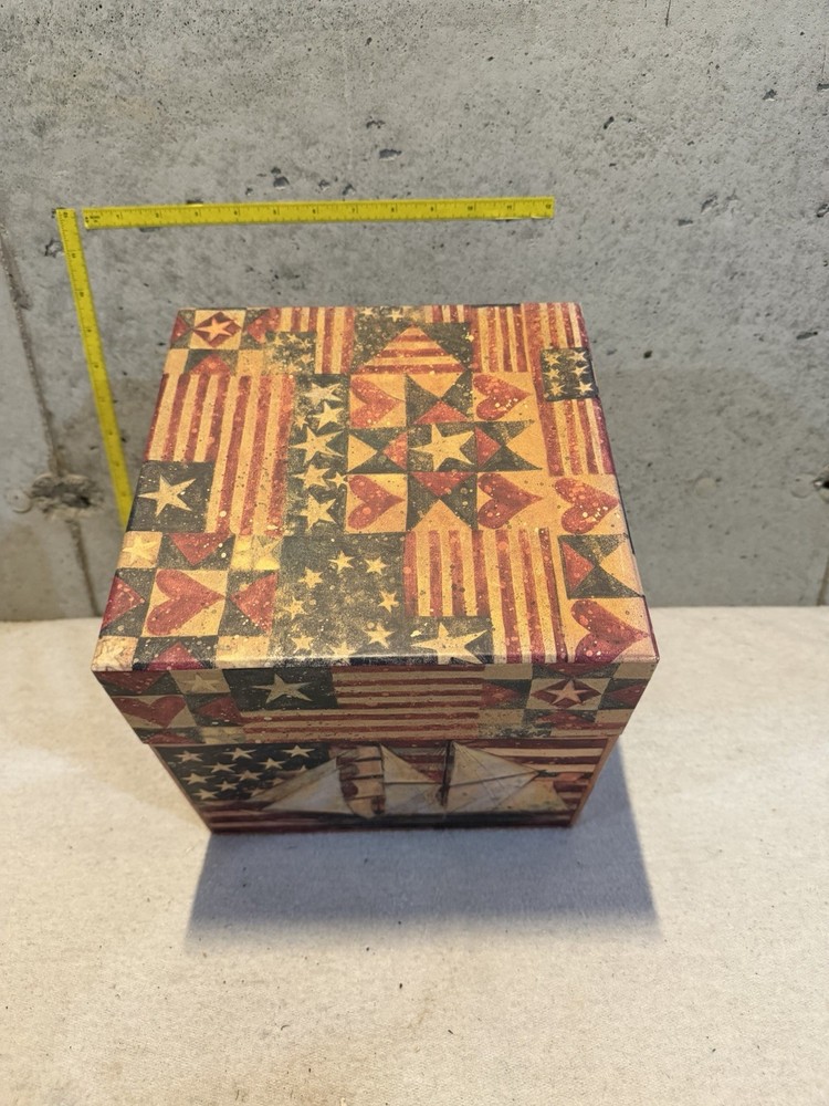 7 Bob’s Boxes Primitive Americana Colonial Nesting Stackable Decor Storage Box