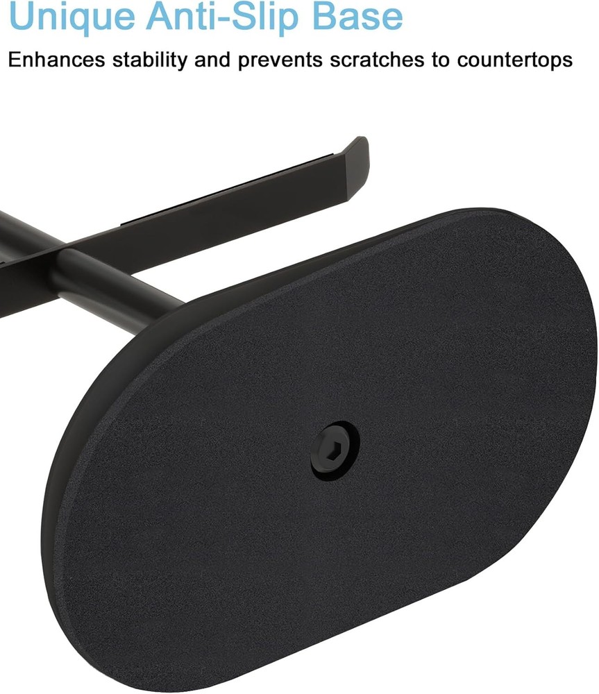 Metal Coffee Mug Rack Stand with 6 Hooks - Black Cup Holder Tree