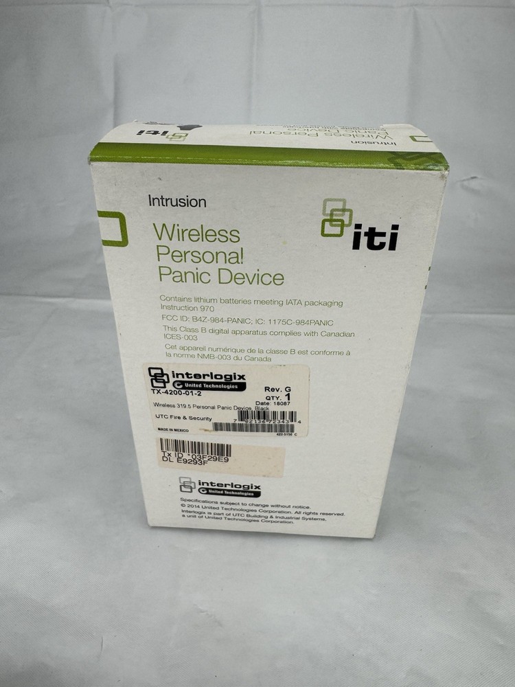 INTRUSION ITI wireless personal panic alarm device WHITE