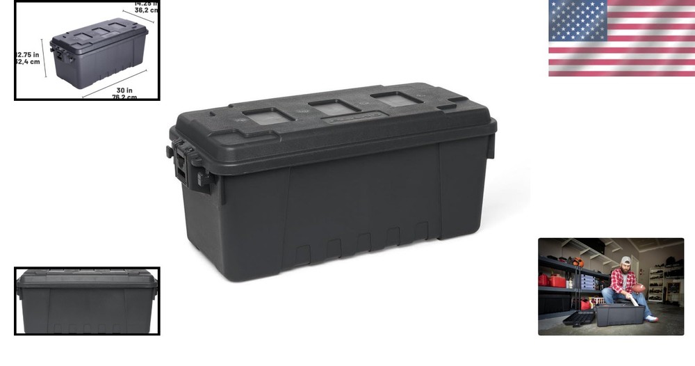 Durable Lockable Storage Trunk - 56 Quart Heavy-Duty Plastic for Outdoors
