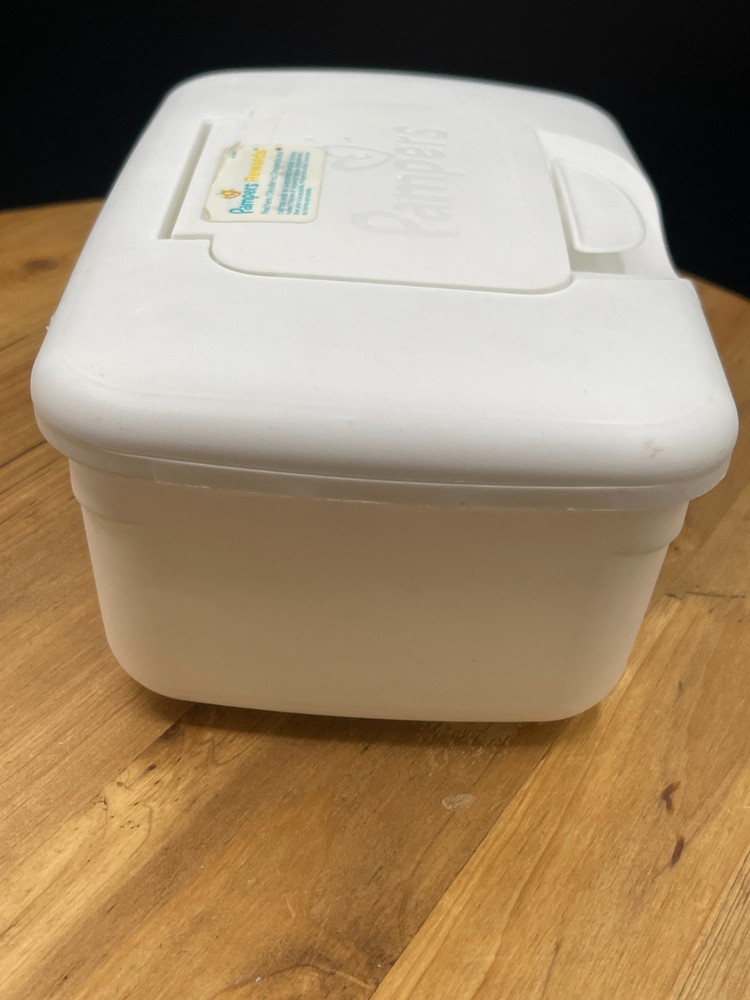 Pampers Sensitive Baby Wipes Plastic Pop Up Refillable Container 64 Count EMPTY