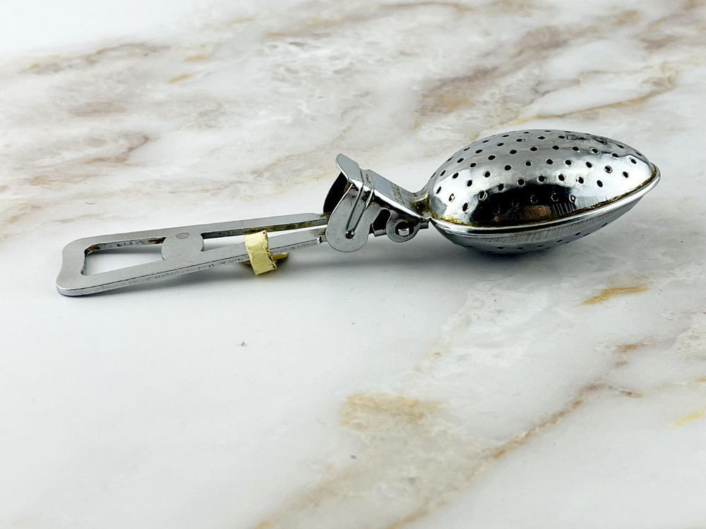 Vintage Silver Tone Teaspoon Tea Strainer - Long Handle Loose Leaf Infuser
