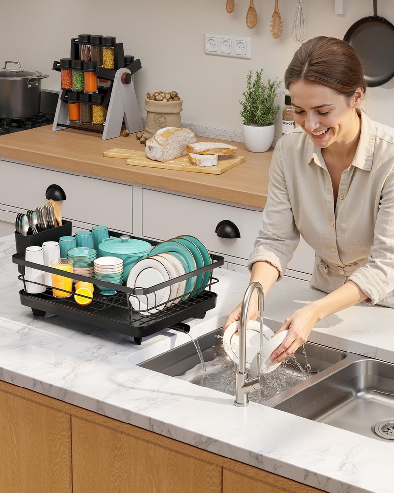 Stainless Steel Dish Drying Rack for Kitchen Counter, Sink Organization and S...