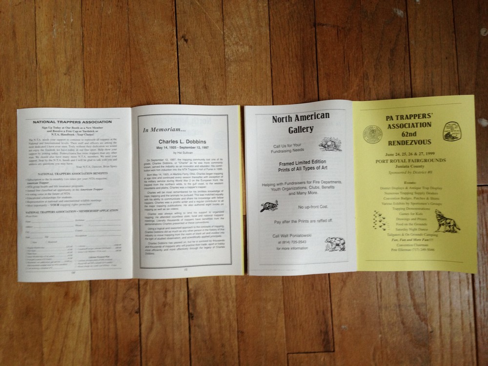Pennsylvania Trappers Association 61st Annual PTA State Convention Program 1998