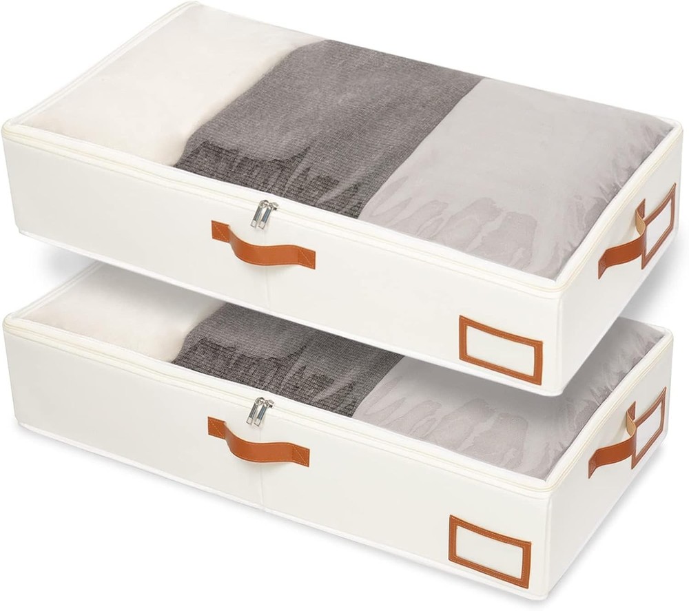 Under Bed Storage, 2 Pack Closet Organizers, Collapsible Container Bags
