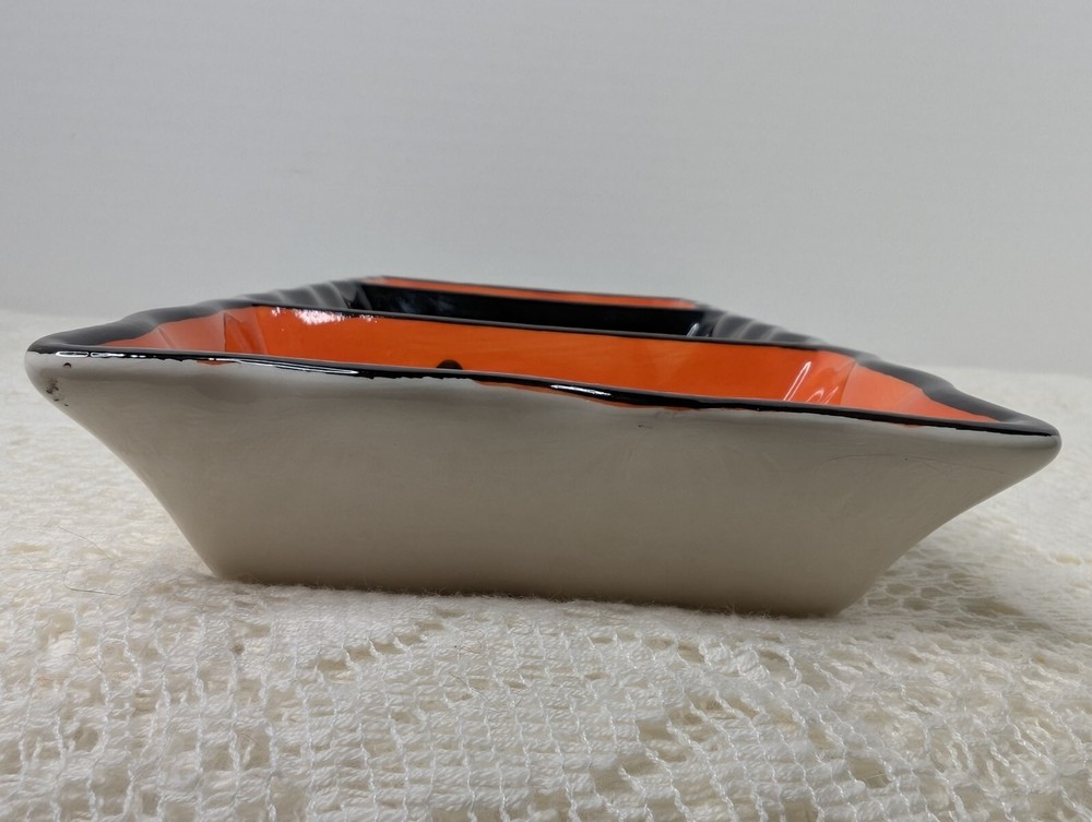 3 Section Serving Dish Halloween Tii Collections Ceramic Handmade Ghost Pumpkin