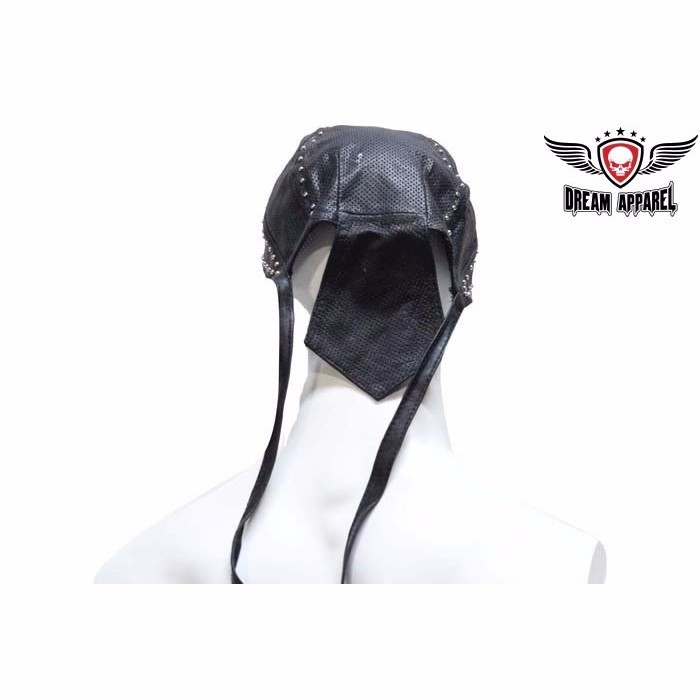 Biker Skull Cap With Studs - free shipping