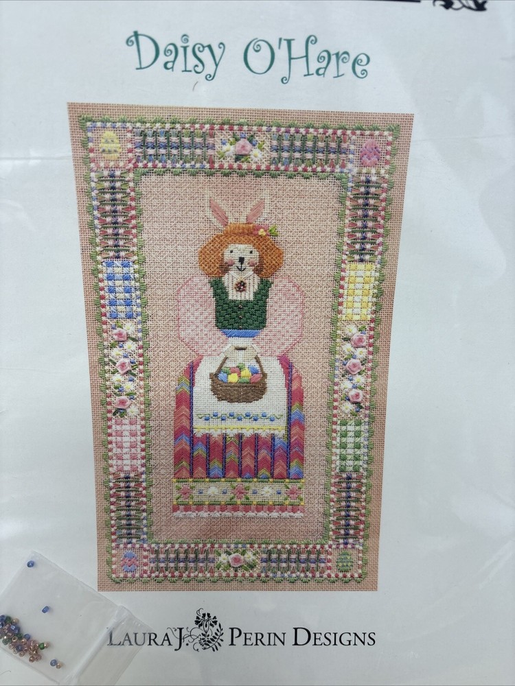 Laura Perin Sampler Collection "DAISY O’HARE" Needlepoint Pattern Chart & Beads
