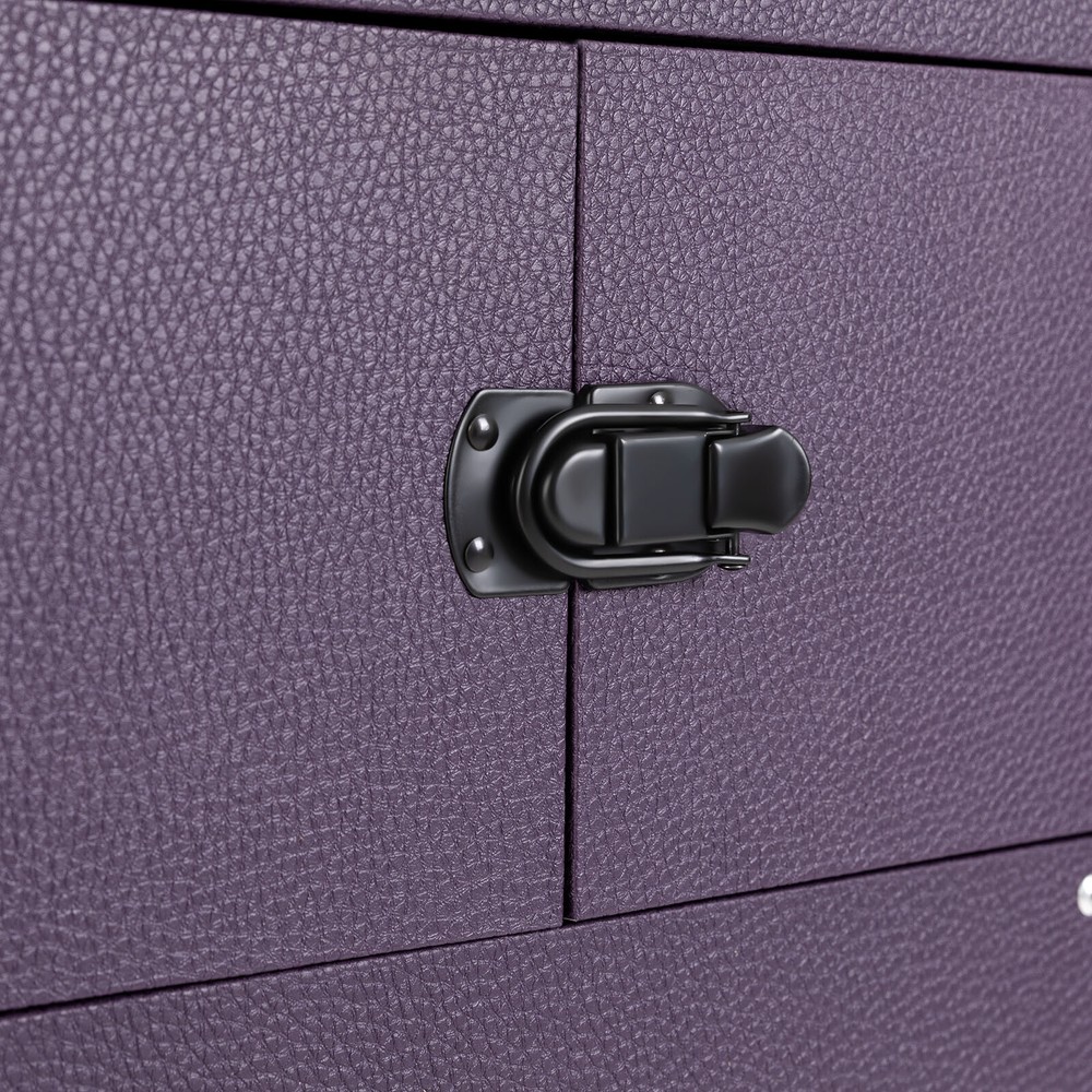 Portable Rolling Makeups Train Case Lockable Cosmetic Storage Organizer Trolley