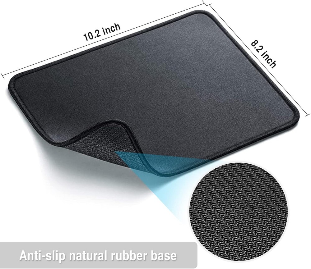 Zhithink 11 Pack Mouse Pad with Reinforced Stitching Edge, 11pcs, Black