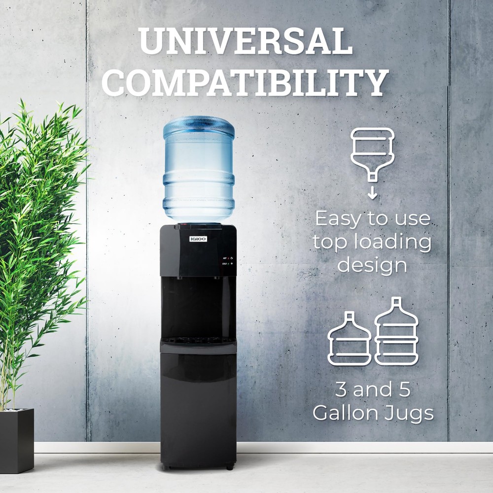 Top Loading Water Cooler with Removable Drip Tray & Energy-Saving Features- W...