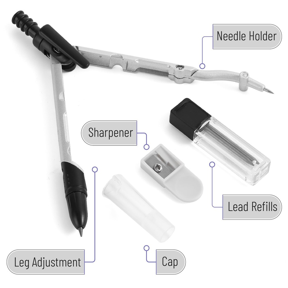Mr. Pen- Convertible Compass, Extra Lead Refills, Compass Geometry Tool,...