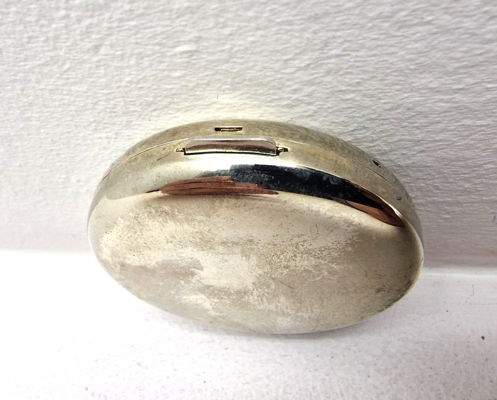 Vintage Round Pocket Compact Double Mirror Silver Plated Makeup Mirror