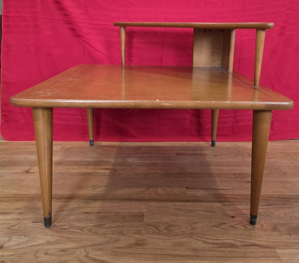 Mid century modern two-tier corner table table