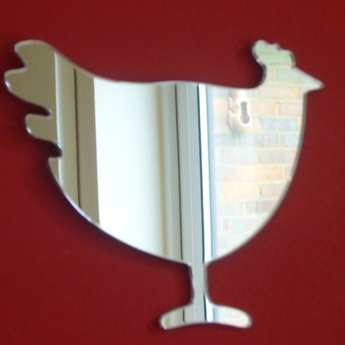 Hen Chicken Shaped Acrylic Mirrors (Several Sizes Available)