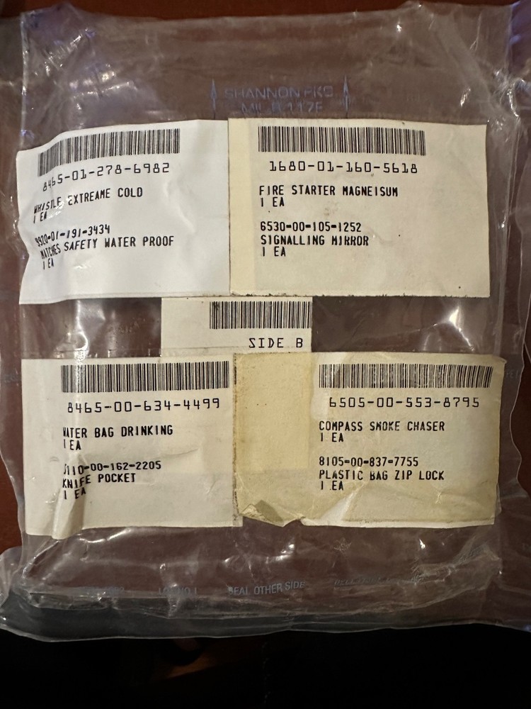 USMC MILITARY SURVIVAL KIT, SIDE B