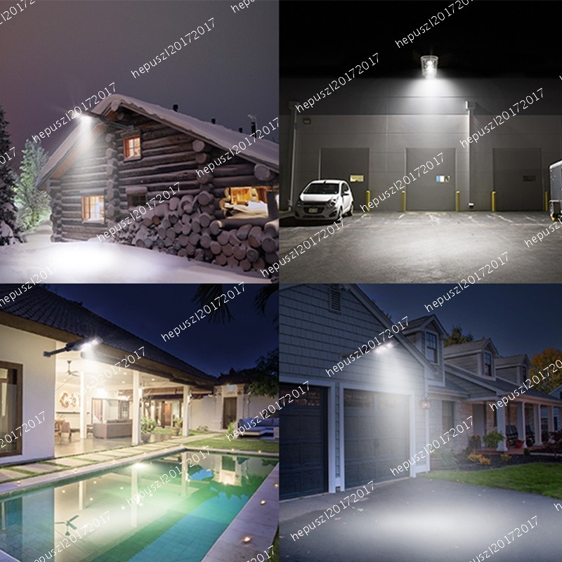 LED Solar Powered Street Lamp Cool White Sensor Auto On/Off Remote Control Pole