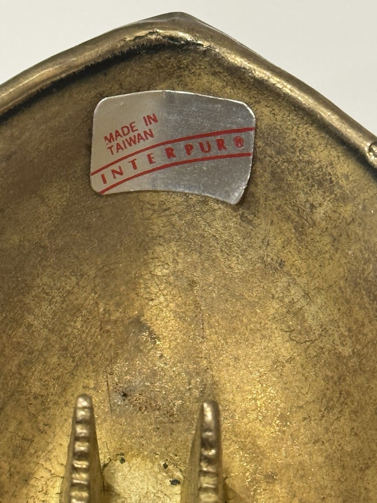 Vintage Interpur Walnut-Shaped Solid Brass Nutcracker