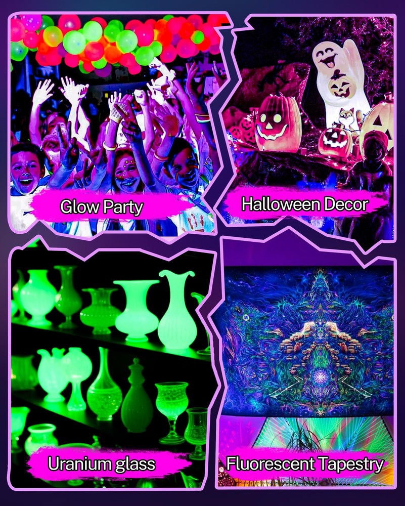 2 Pack Rechargeable Black Light Bar, 5000mAh Large Capacity Battery Powered