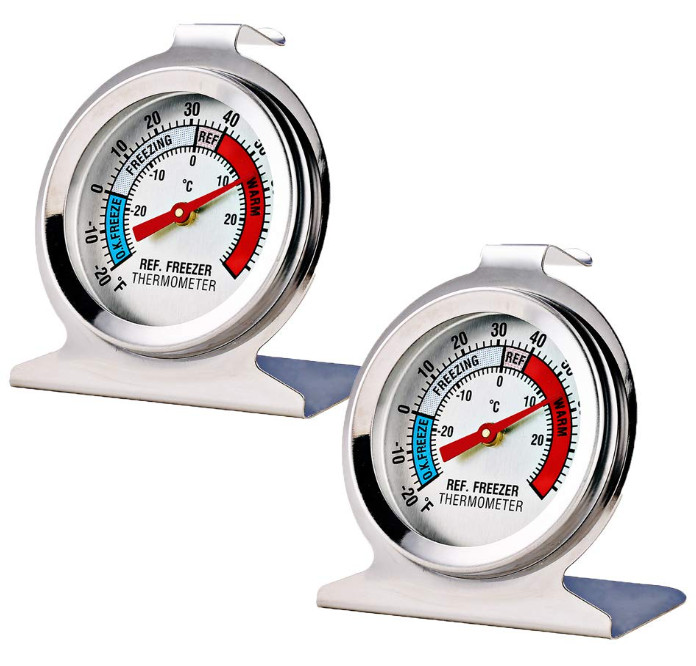 2 Pack Refrigerator Freezer Thermometer Large Dial Analog Thermometer