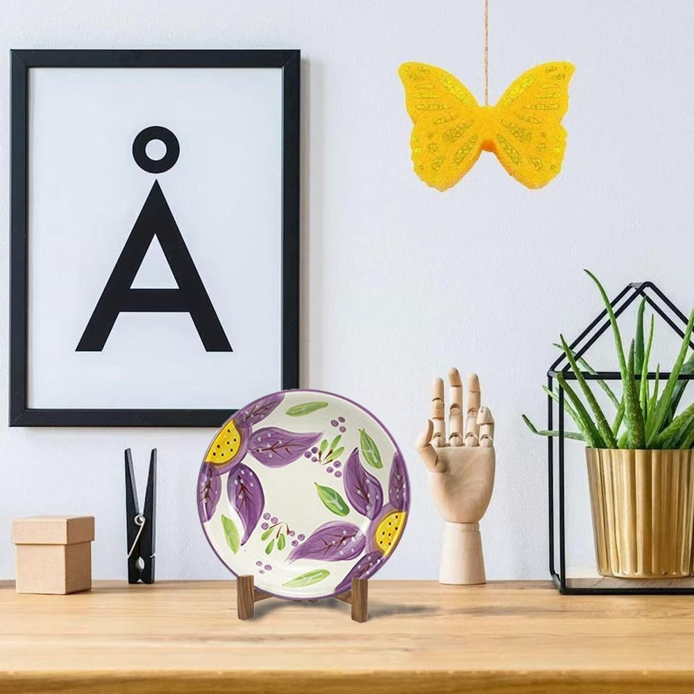 Mency Direct Plate Stands for Display, 5 Inch Plate Holders for Displaying, Rust