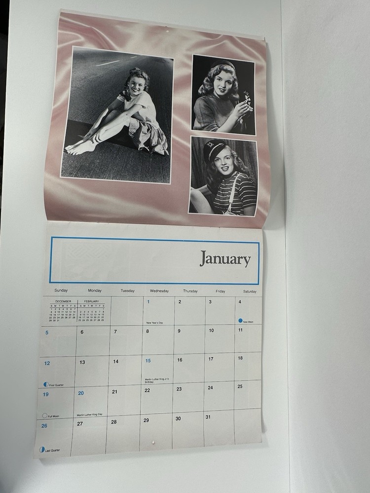 Marilyn Monroe 1992 12 Month Calendar EUC