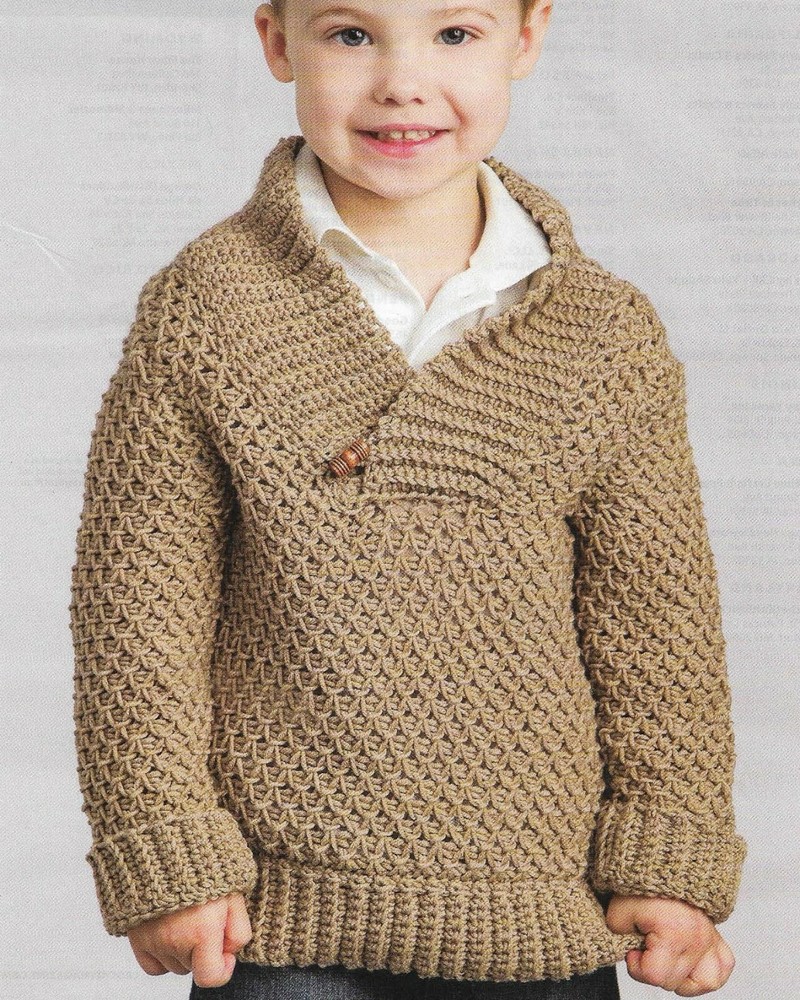 HOPPER SWEATER 4 CHILD SIZES CROCHET PATTERN INSTRUCTIONS