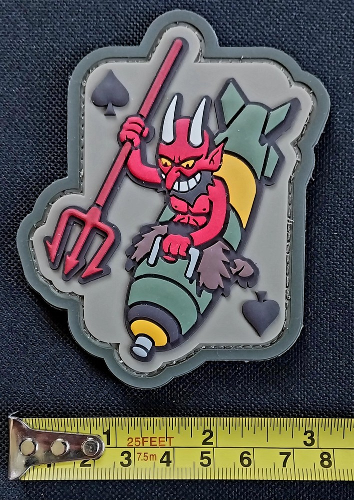 3D PVC Hook Backing Morale Military Patch MULTICAM DEVIL BOMBER