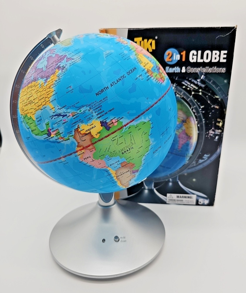 Kon-Tiki Interactive 2 In 1 Globe Earth & Illuminated Constellations Night Light