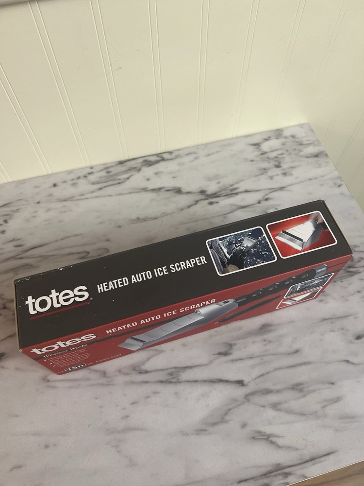 Totes Heated Auto Ice Scraper with a built-in flashlight.