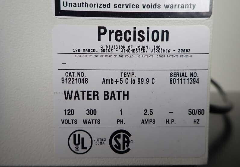 Thermo Precision Microprocessor Controlled 280 Series Water Bath -P/N 51221048