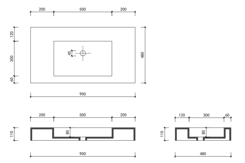 35"Solid surface Basin