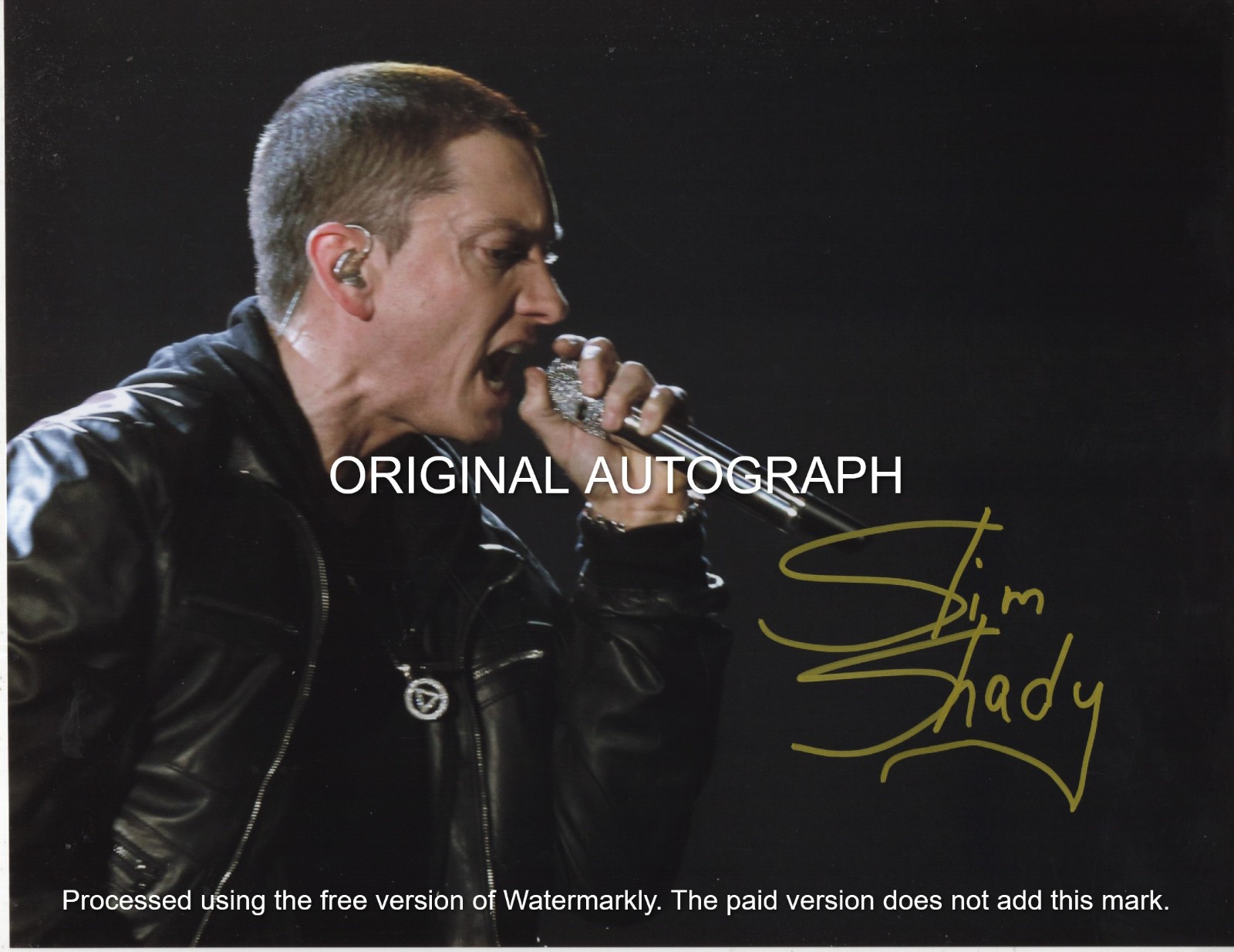 EMINEM - LEGENDARY RAPPER - HAND SIGNED AUTOGRAPHED PHOTO WITH COA