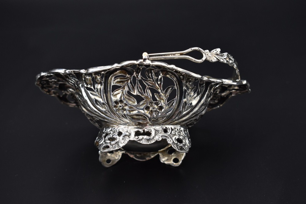 Victorian Sterling Silver Swing Basket Dish 1894