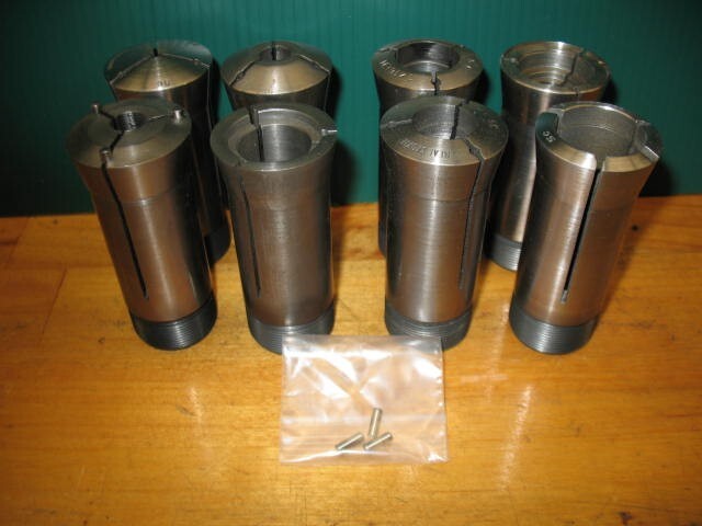 HARDINGE 5C E-1 EMERGENCY MACHINABLE COLLETS 8PCS MACHINED AS SHOWN