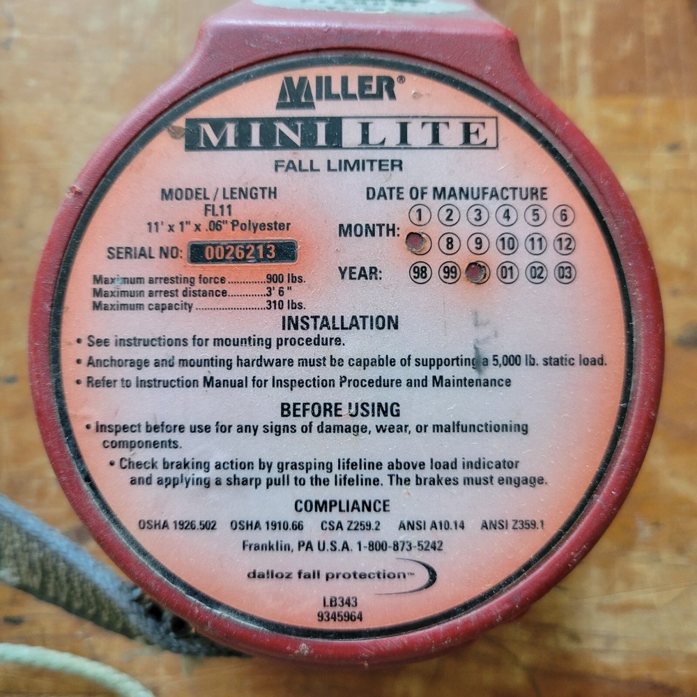Miller MiniLite - Fall Limiter - FL11