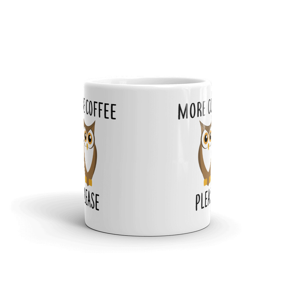 More Coffee Please Owl Animal Coffee Tea Ceramic Mug Office Work Cup Gift